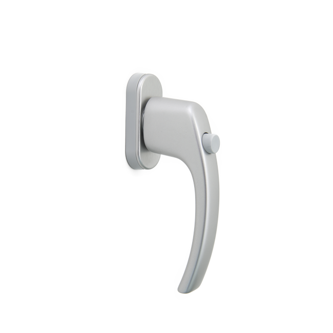 Window handle with a button (silver)