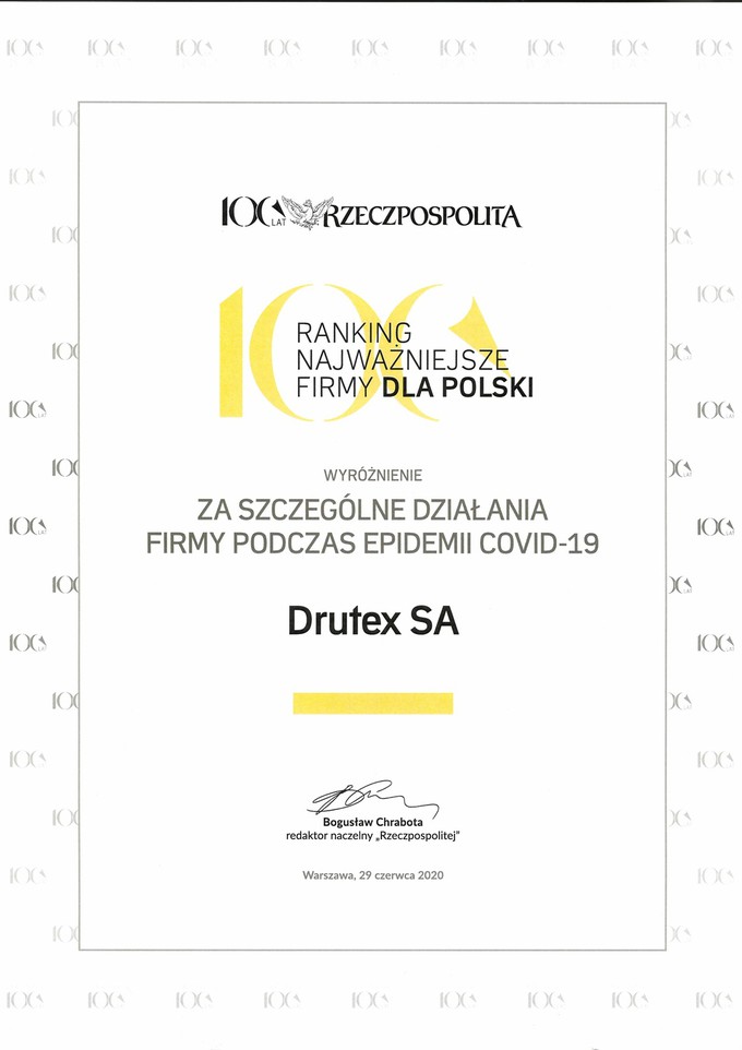 Drutex mezi „Nejdůležitějšími firmami pro rozvoj Polska“