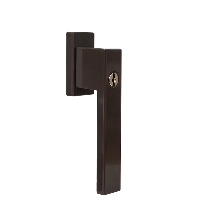 Window handle with a key - DUBLIN (brown RAL8019)